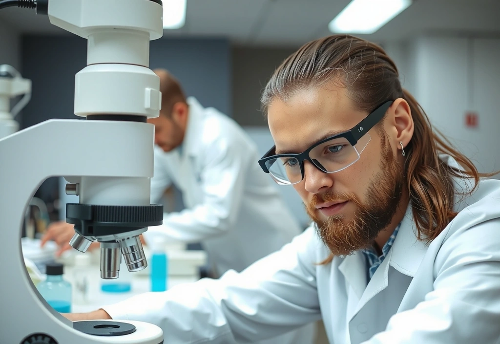 Scientifique examinant des échantillons en laboratoire, symbolisant la recherche rigoureuse